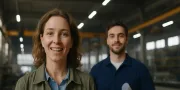 Recruiter maakt een videovacature op kantoor