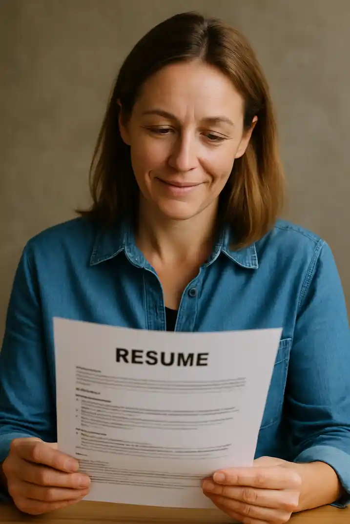 Werkzoekende werkt aan zijn cv op laptop met notitieboek ernaast